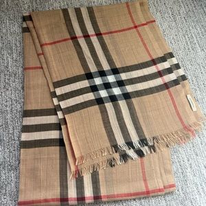 Burberry - Lightweight Check Wool Silk Scarf
